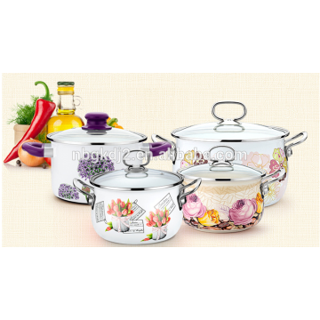 Russia market best selling products enamel pot with iron lid